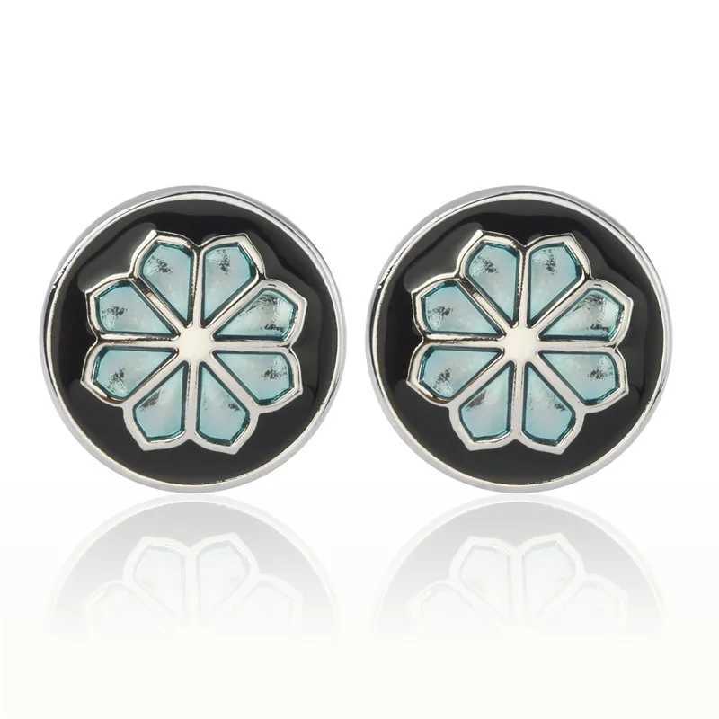 Vintage Pattern Blue Cufflinks Mens Jewelry Shirt Cufflinks Brand Cufflinks Silver Cufflinks High Quality WeddingT250412