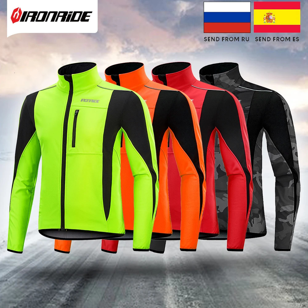 Arrival Ironride Winter Cycling Jacket For Men Women Fleece Thermal Reflective MTB Coat Bike Windproof Jacket Windbreaker 251105