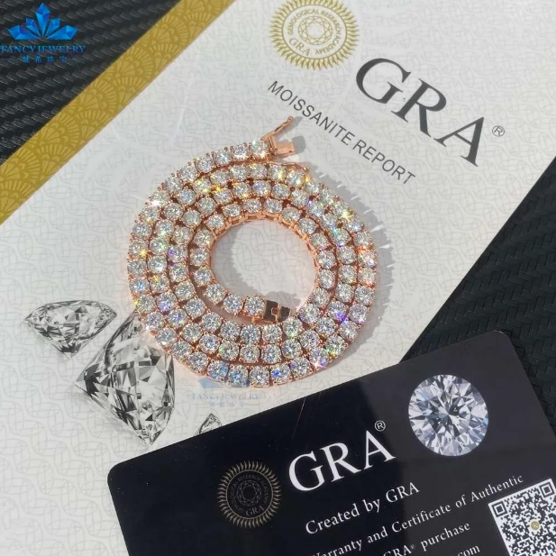 Cuban Link Moissanite Tennis Chain Bracelet Precision Cut VVS Ice Out Stones, Available Sizes 2mm-6.5mm