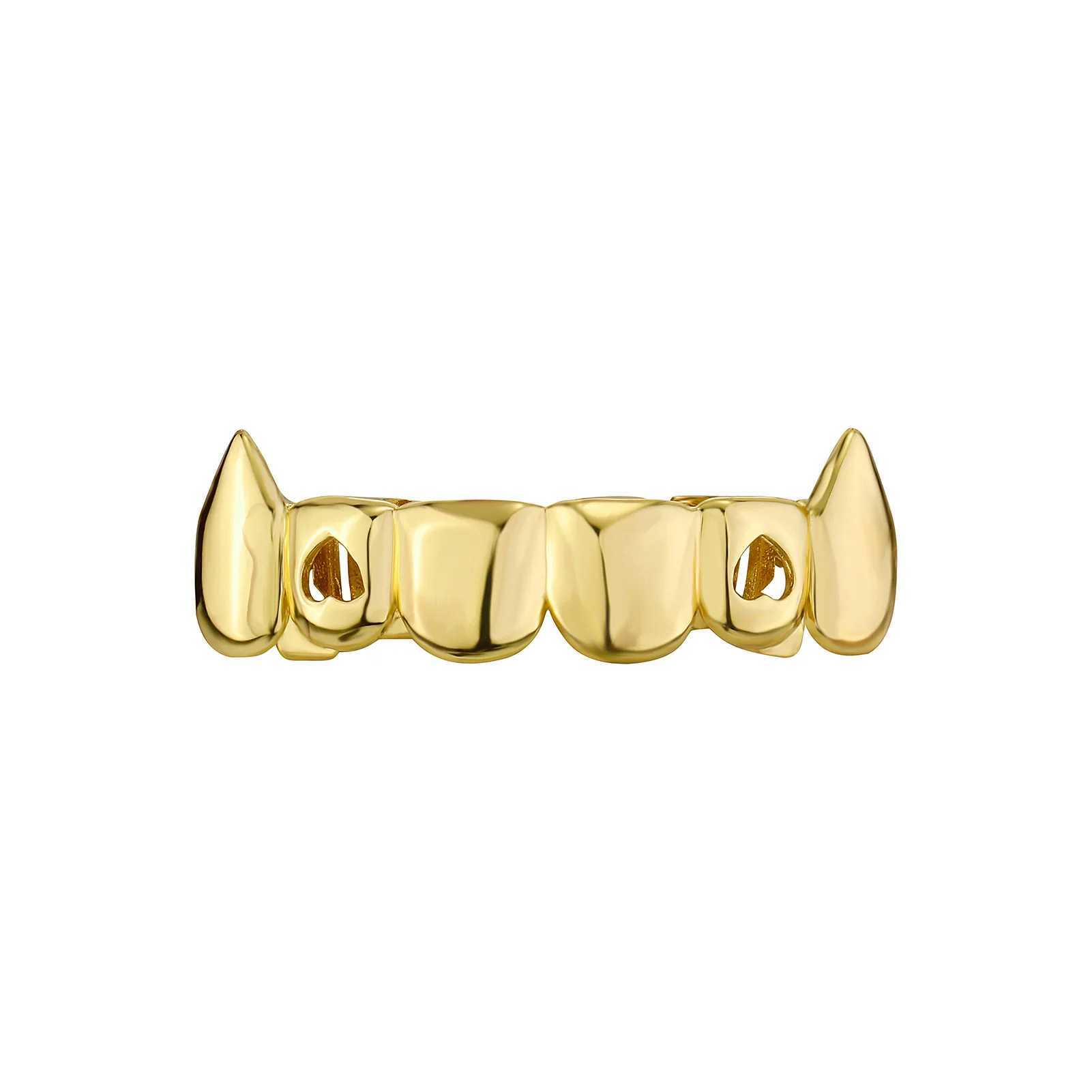 TOPGRILLZ Gold Plated HIP HOP Teeth Grill Set with 6 Top and 6 Bottom Grills Comes with Truly Shining Silicone Vampire Teeth Set W250412