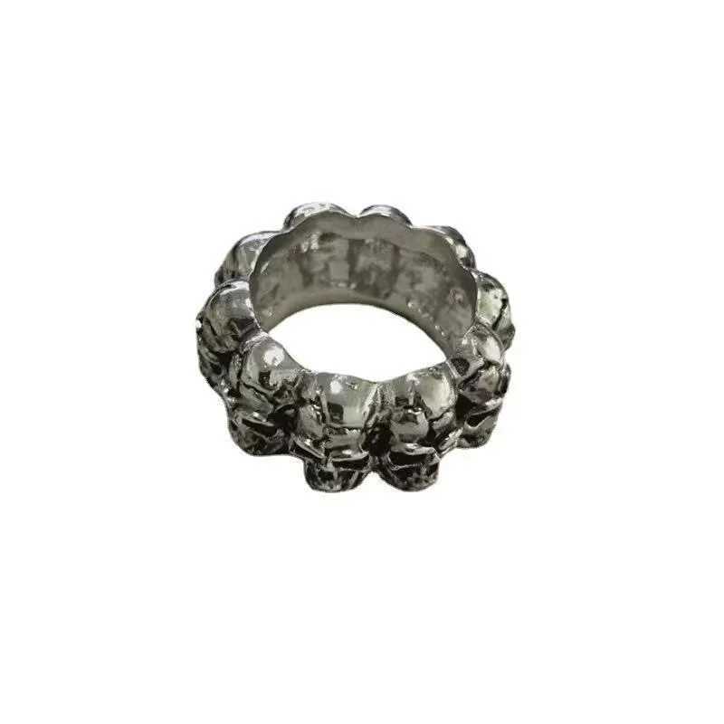Retro full circle domination skull ring new fashion mens jewelryXJ250412