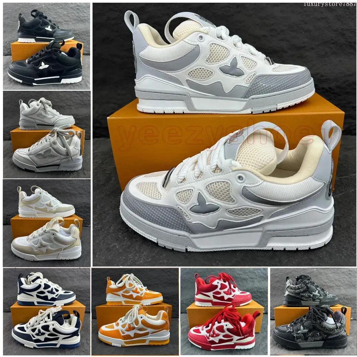 Skate designer sneakers luxury mens trainers sneaker casual runner shoe outdoor leather flower skates tennis women fashion men shoes size 35-45