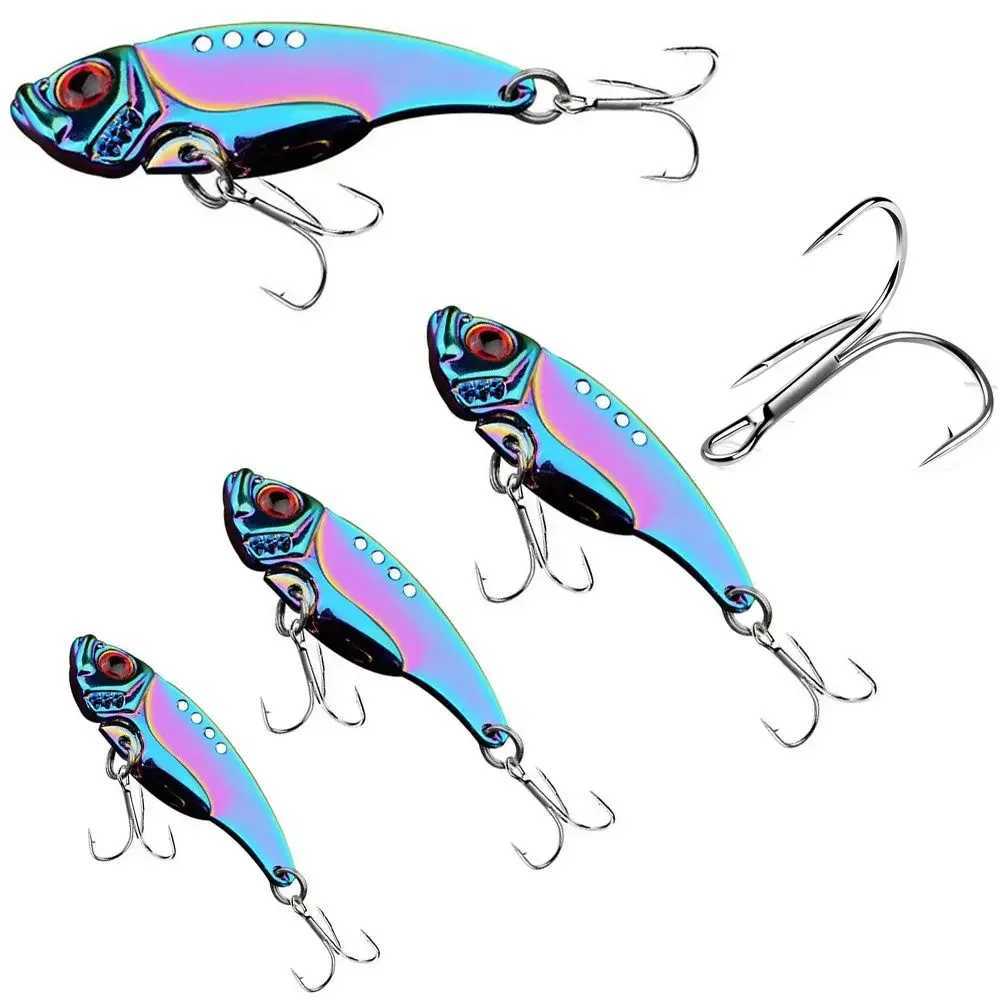 New 1pc/lot Metal VIB 3/7/10/15g Fishing Lure Vibration Spoon Spinner Lure Crankbait Bass Artificial Hard Bait Cicada VIB Tackle Z250411