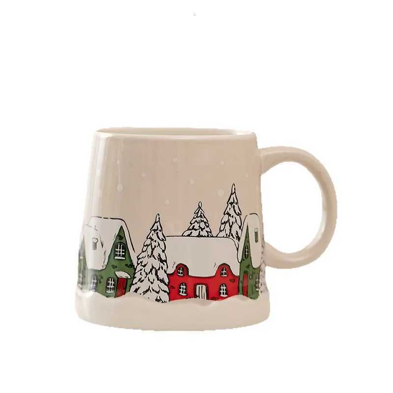 Christmas 1PC Large Capacity Ceramic Christmas Mug Holiday Theme Home Life Xmas Christmas Mug Festival Themed Supplies Y251112