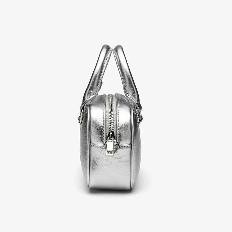 Small square womens bag 2025 summer Sier shoulder bag Versatile handbag accessible luxury niche cross bag luggageXJ250412