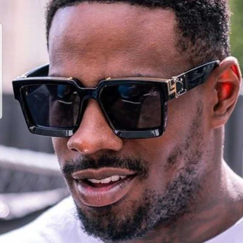 Square Vintage Sunglasses Man Brand Designer Fashion Mirror Sun Glasses Male Retro Black Outdoor Travel Mirror Oculos De Sol Z250411