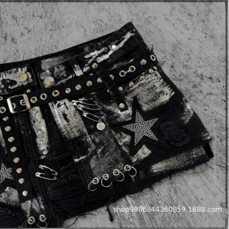 Fashionable Embroidered Slimming Mini Skirt Denim Material Perfect For Autumn/Winter Seasons Women Who Love 2K Style 250408