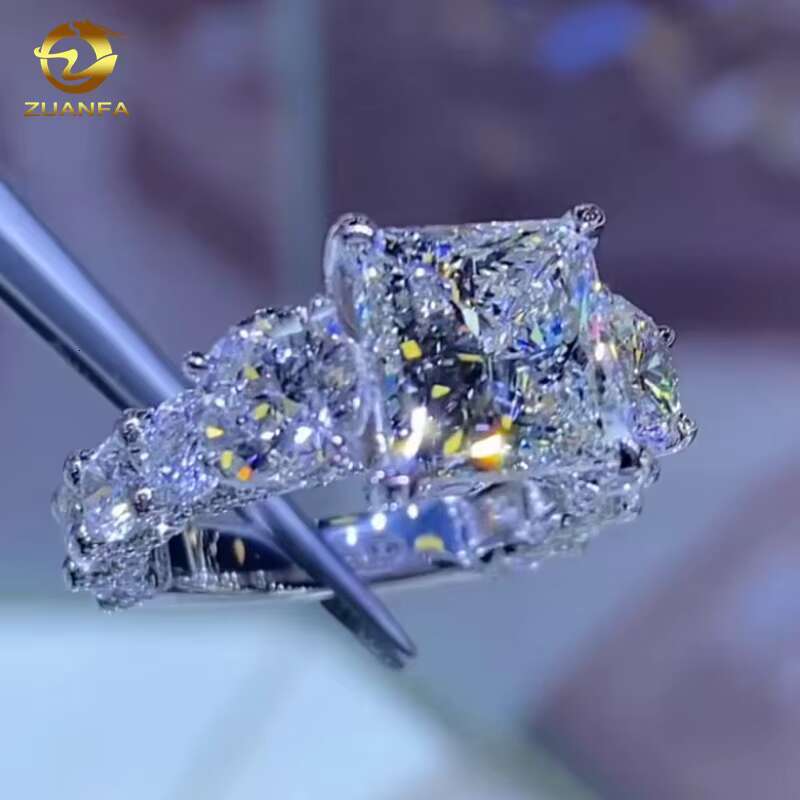 Custom Luxury Made Jewelry Manufacturers FL Moissanite Solid 10K 14K 18K Diamond Wedding Moissanite Engagement Gold Ring