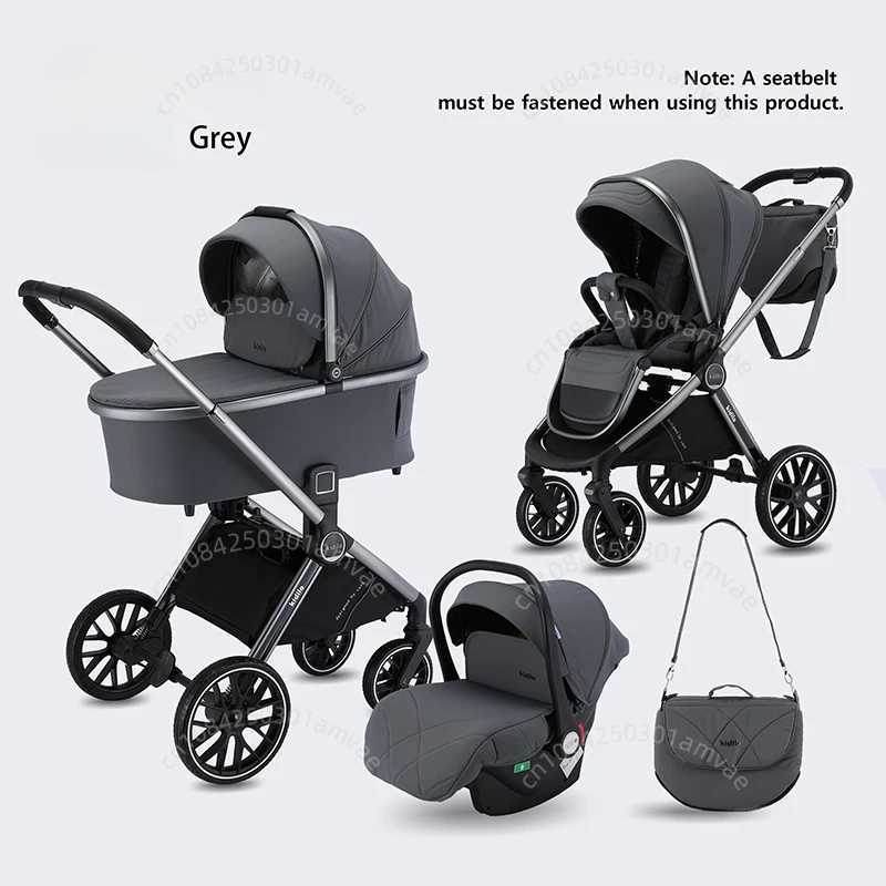 Three in one baby stroller with car seat two-way baby stroller lightweight high visibility foldable four wheeled baby stroller for newborns W250411