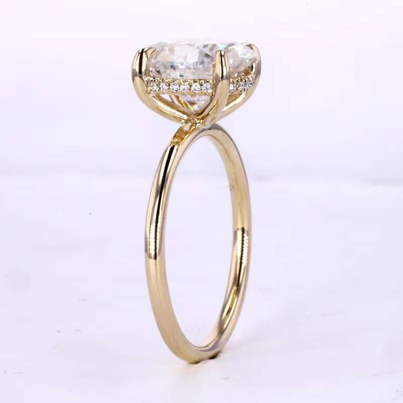 Popular Classic Style Oval Brilliant Cut Moissanite 3ct Oval Moissanite Ring with Hidden halo Ring