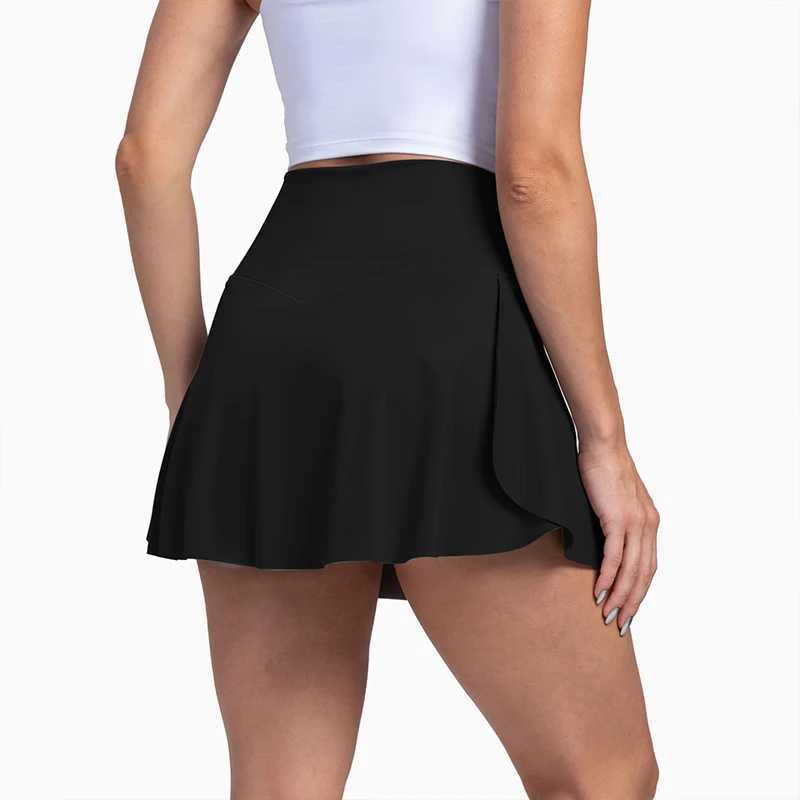 Wrinkled womens tennis skiing sprinting skiing cross waist sports golf Skorts exercise sports skiing with pockets Y250412