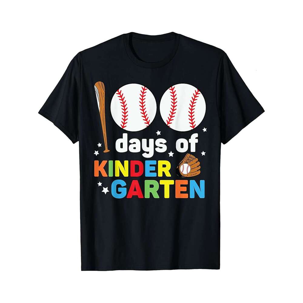 Designer T shirt Kindergarten 100 Days of School Baseball Teacher Student - 220g T shits
