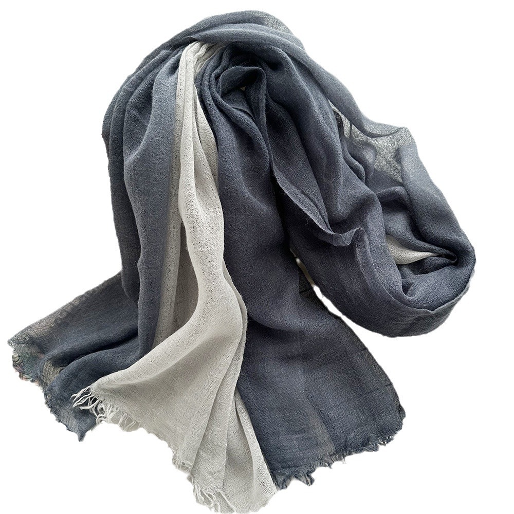 K369 New wool scarf solid color hand-dyed ladies gradient color soft high-grade silk scarf travel shoot with shawl