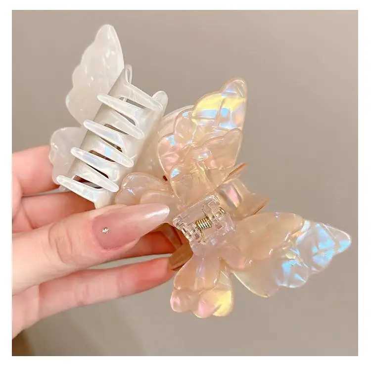 Fairy Butterfly Hair Claw French Retro Acetate Crab Hair Clip Sweet Princess Shark Clip Female Hair Accessories Y2504012