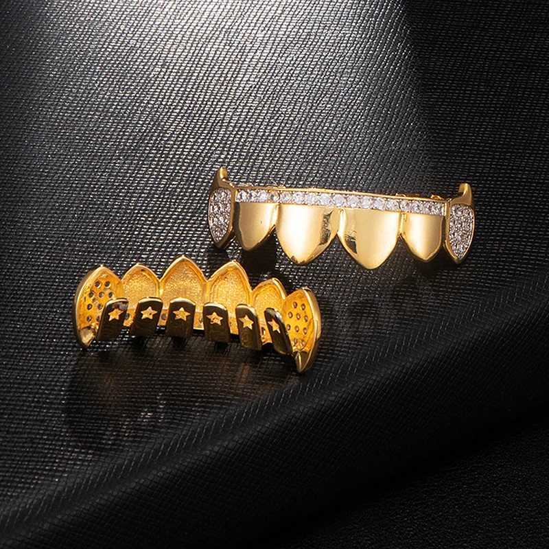 D Z Hip Hop Grill Teeth Grill CZ Stone Gold Teeth Grill Popular Mens and Womens Ice Grill W250412