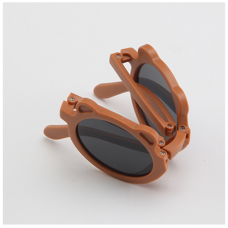 New Baby Fashion Street UV Protection Year Old Photography Cute Cartoon Bear Children's Folding Sunglasses