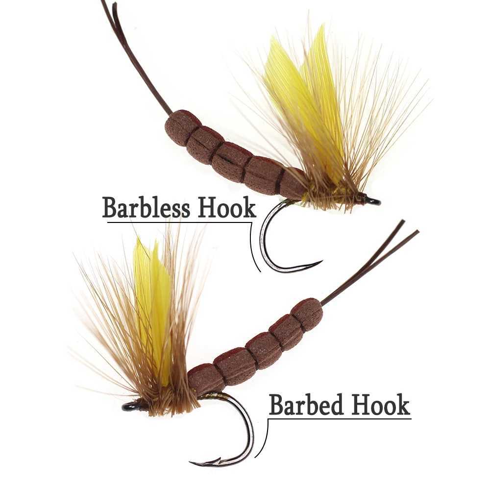ICERIO 3PCS Yellow Wing Mayfly Foam Tail Dry Fly Trout Fishing Lure Baits Flies Z250411