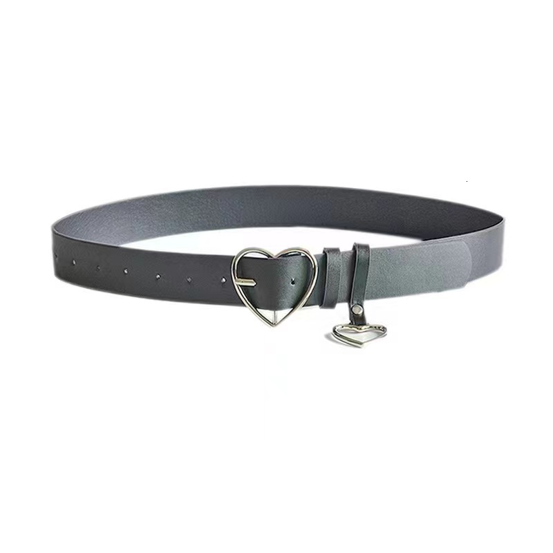 Needle Buckle Girl Haruku Fashion Jeans with Cute Waist, Love Belt, Simple and Versatile Heart Shaped