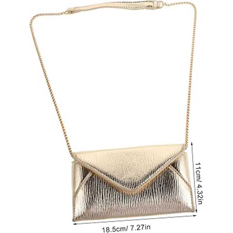 Womens Foldable Small Square Shoulder Bag Mini Chain Envelope Cross Body Bag Womens Club Handbag WalletXJ250412