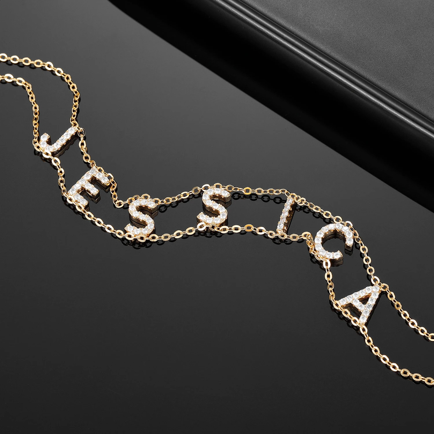 Customized Name Necklace Female Initial Name Necklace Personalized Two Letter Necklace Gothic Name Necklace Jewelry Gift 250409
