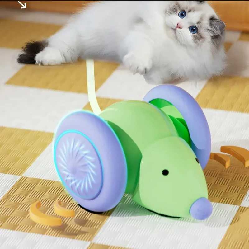 Intelligent electric mouse cat toy with obstacle avoidance function silent charging interactive pet game time pet toy Y250412