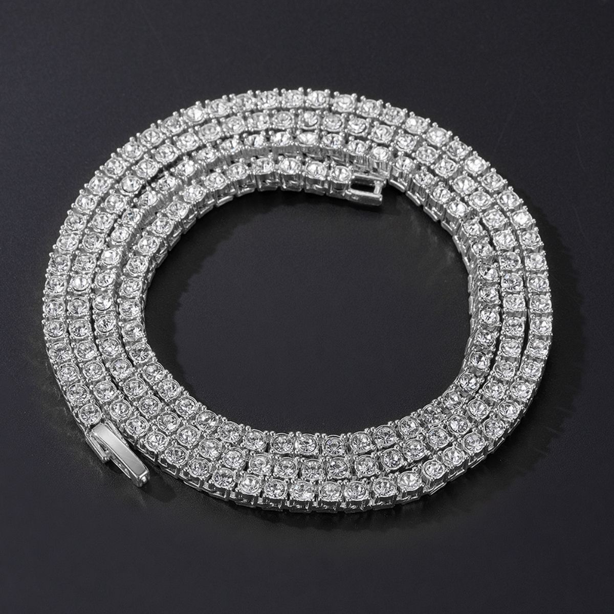 Cuban Link Moissanite Tennis Chain Bracelet Precision Cut VVS Ice Out Stones, Available Sizes 2mm-6.5mm