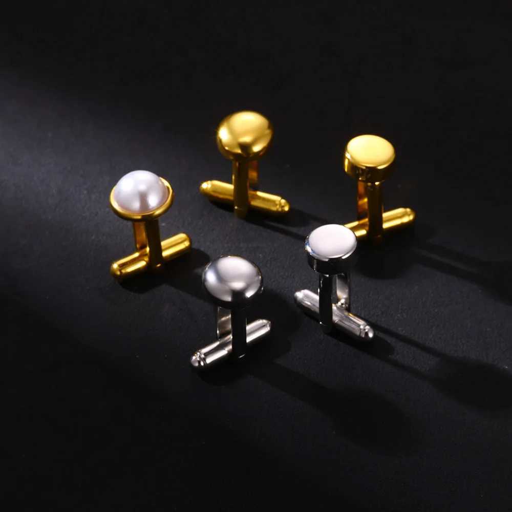 One piece cufflinks mens gold stainless steel wedding party mens tie clip jewelry shirt jacket cuffs mens giftT250412