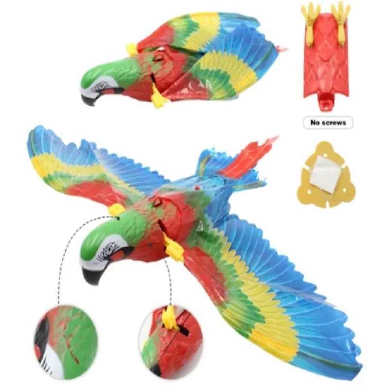 Simulated bird interactive cat toy electric suspension eagle flying bird flying bird glowing grabbing rope pet toy Y250412
