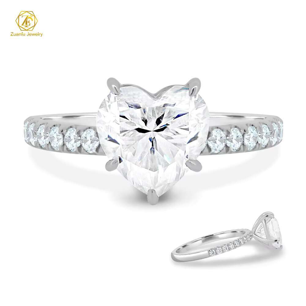 Trendy Solitaire Ring Rhodium Plated 1ct Moissanite Ring S925 Wedding Ring for Women