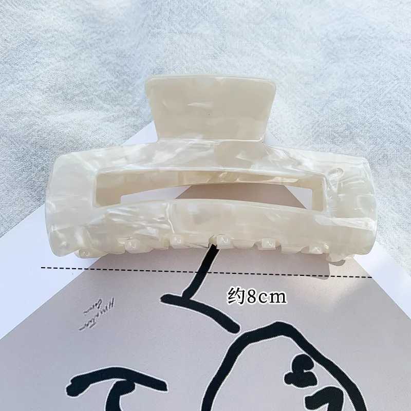 Retro Crab Hairpin Womens 8cm Large Hair Claw Marble Square Hollow Acetate Hairpin Womens Hairpin Y2504012