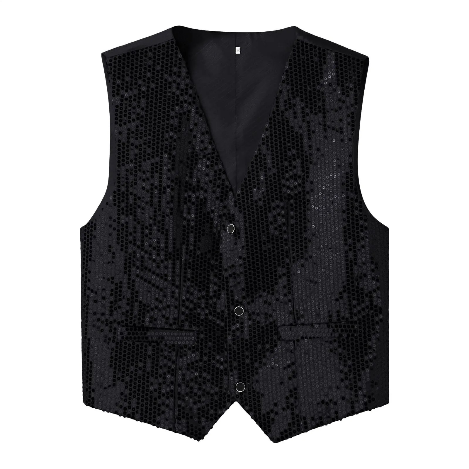 Mens Shiny Sequin Vest Jazz Dance Stage Performance Waistcoat Rave Club Cocktail Party Music Festival Costume Dancewear Vest 250407