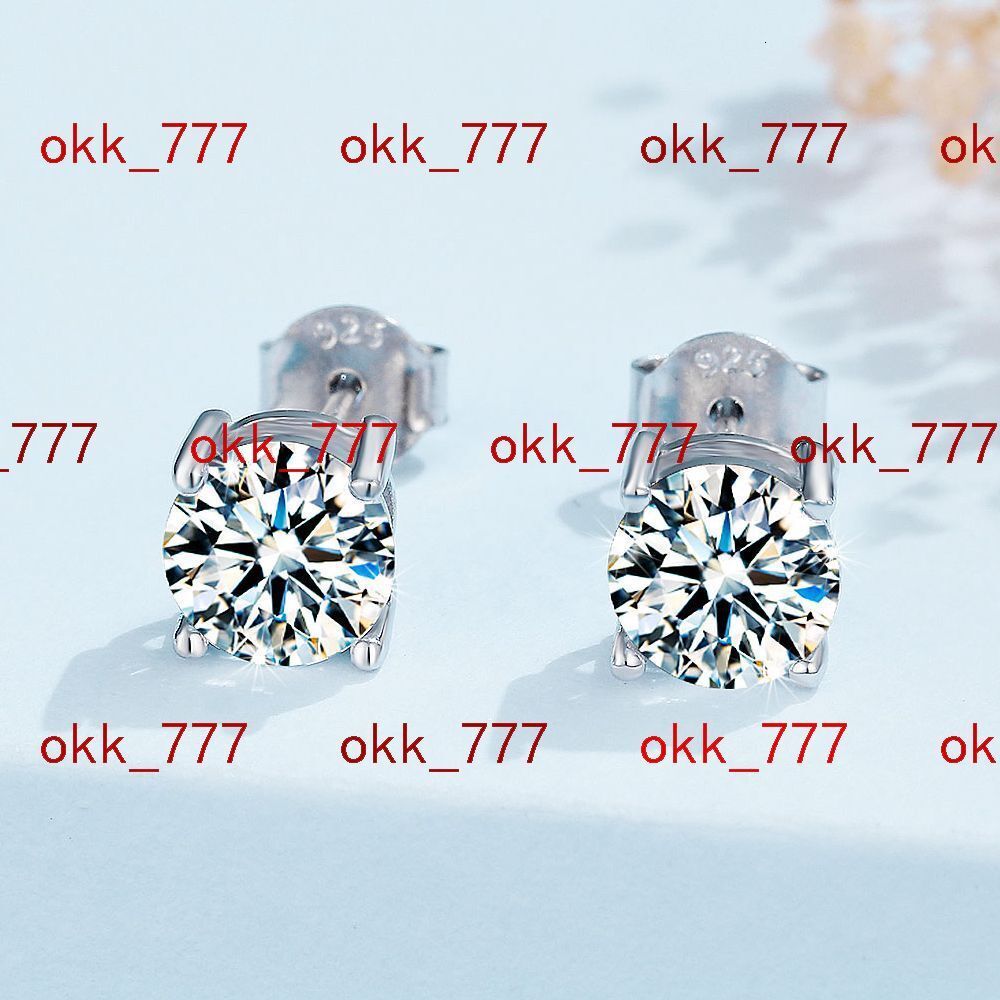 Hot Selling Drop Shipping 925 Sterling Silver 2 Carat Moissanite Diamond White Gold Stud Earrings with GRA Certificate
