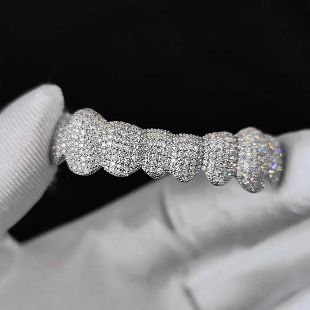 Hot selling custom personalized teeth purity VVS Mo silica diamond mens ice out grille teeth decoration W250412