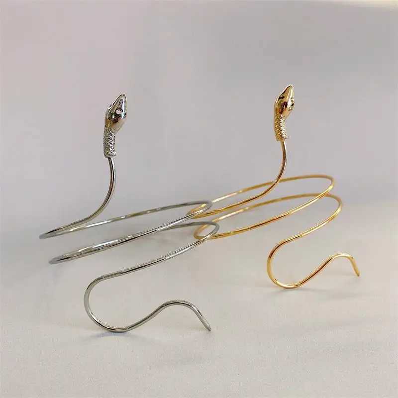 2023 Punk Coiled Snake Spiral Upper Arm Cuff Armlet Armband Bangle Women Jewelry Egypt Swirl Snake Arm Cuff Armlet BraceletC250411
