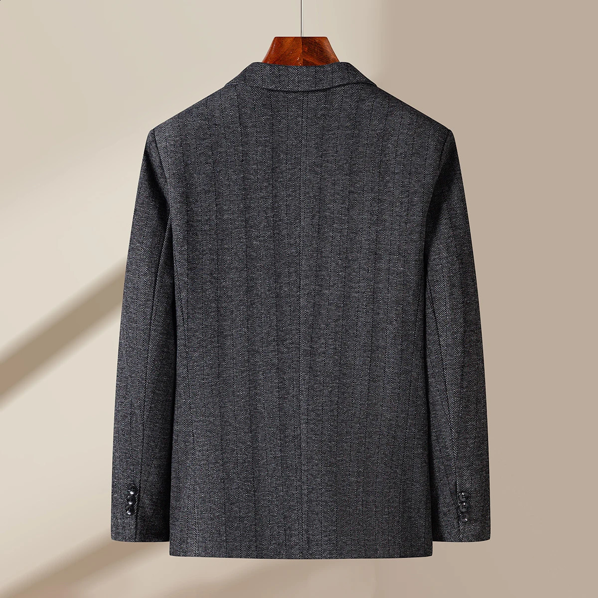 high-quality herringbone wool single chest fashionable handsome lines mens business casual single jacket set 250411