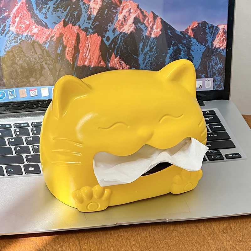 Cute Face Cat Tissue Box Living Ro Coffee Table Decoration Napkins Paper Box Household Tissue Box Y251112