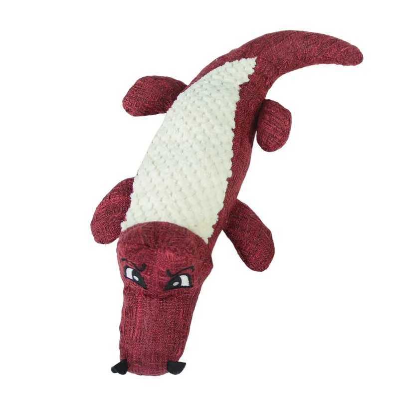 High Quality Pet Chewing Toy Interactive Cartoon Animal Plush Alligator Shaped Dog Sound Toy Dwarf Teeth Grinding Training Supplies T2504012