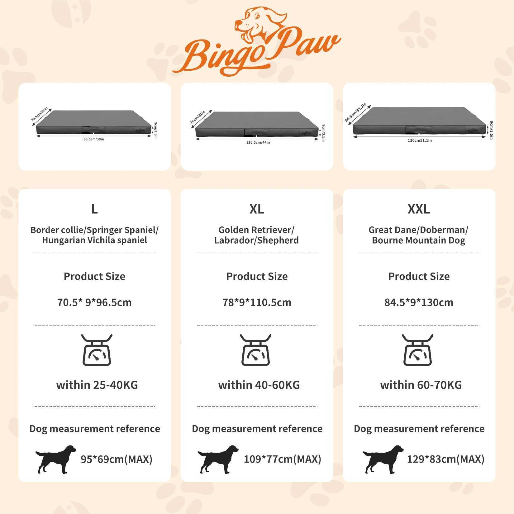 L XL XXL Dog Bed 3D Technology Microfiber Leather Cover Foldable Pet Mat Wrinkled Mat Gray and Brown Anti Bite X250412
