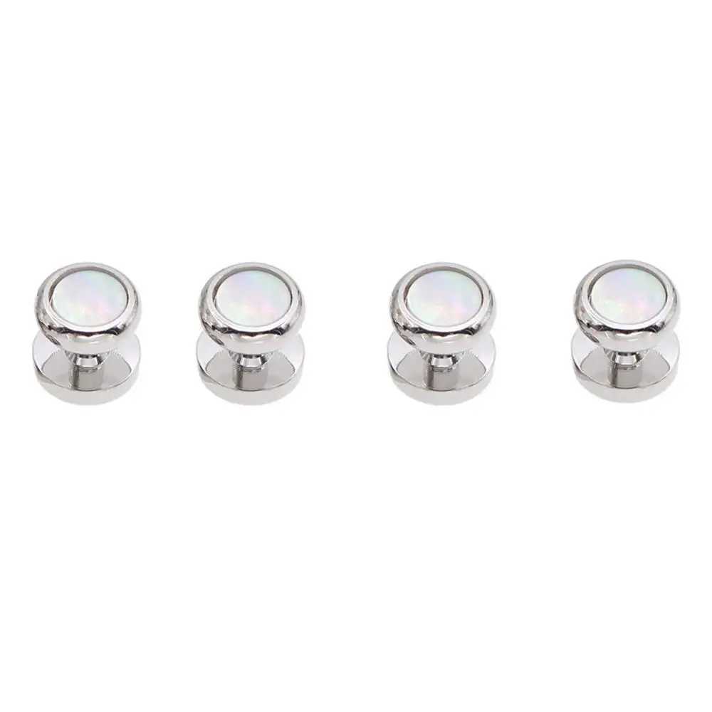 Pearl shell+brass mens cufflinks tailcoat shirt stud cufflinks button brand high-quality mens wedding jewelry gemstone Z692T250412