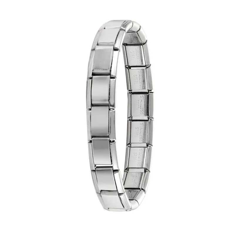 New Womens Mens Jewelry DIY 9MM Width Italian Elastic Charm Bracelet Solid Color Stainless Steel Fashion BangleC250411