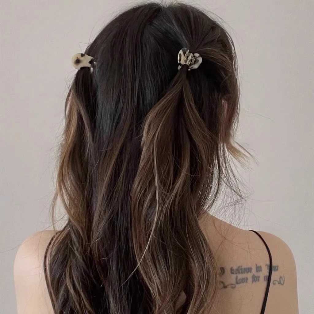 2 pieces/set of mini acetate hair clips cute small size hair clips elegant side pin hair clips for girls Y2504012