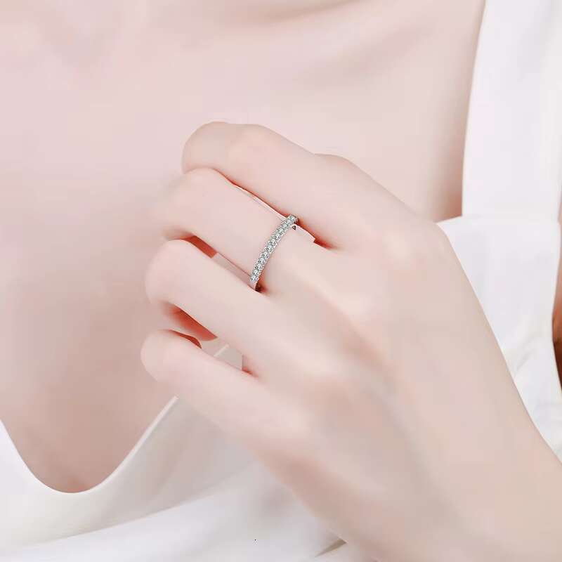 S925 Sterling Silver Plated Platinum Beautiful Luxury Women 0.22CT Engagement Wedding Rings Diamond Moissanite Ring