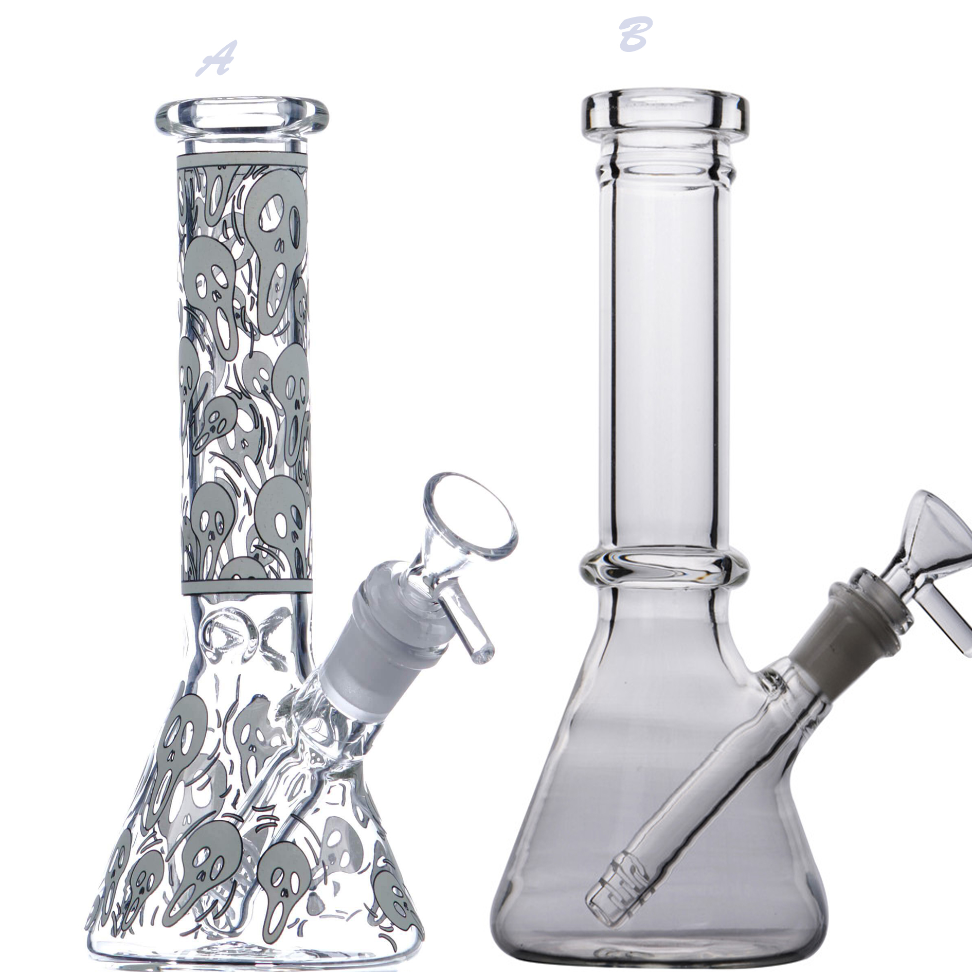 Glass Bongs Hookahs Beaker Base Downstem Perc Smoking Glass Water Pipes Bubbler With 14mm 25cm tall