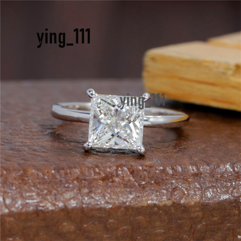 Jewelry 1.5 Carat IGI Certificate Womens Gold Ring E VS1 Princess Cut Solitaire Engagement Wedding Ring HPHD Diamond