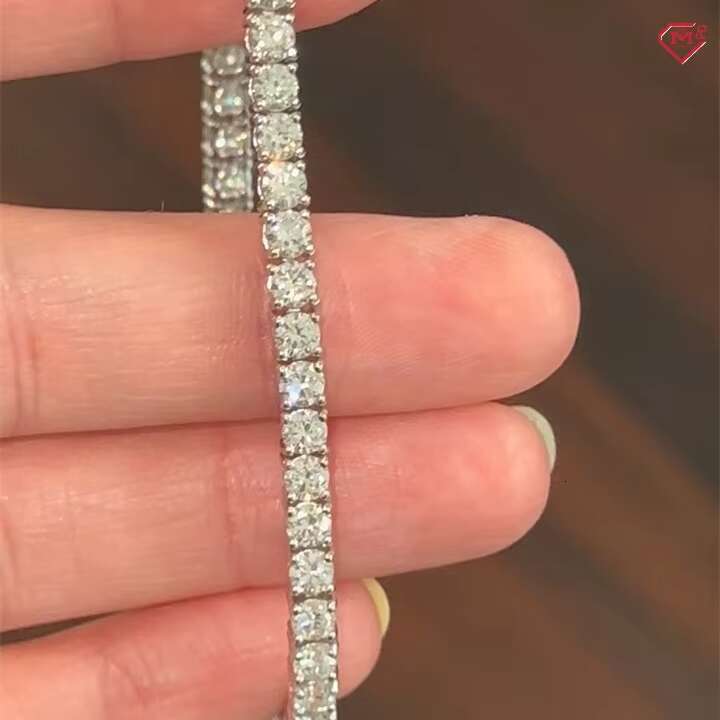 Hiphop Tennis Bracelet 4mm Women Men 925 Sterling Silver Iced Out VVS Moissanite Tennis Chain