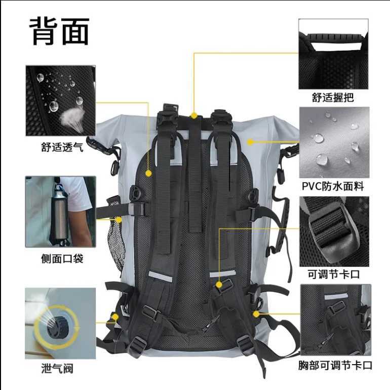 Custom 40L Roll Top Outdoor Sport Trekking Camping Pvc Hiking Backpack 2021 Waterproof Fishing Waterproof Backpack for Men Z250411