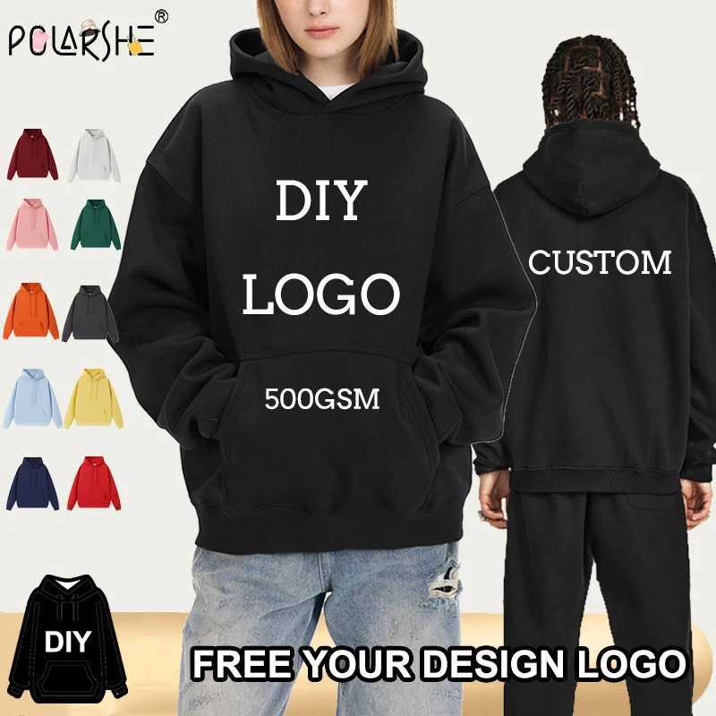 POD customization Polarshe Custom Hoodie Cotton Men Women Pattern Streetwear Hoodie Casual Clothing Autumn Winter Long Sleeve Hooded PulloverT251112