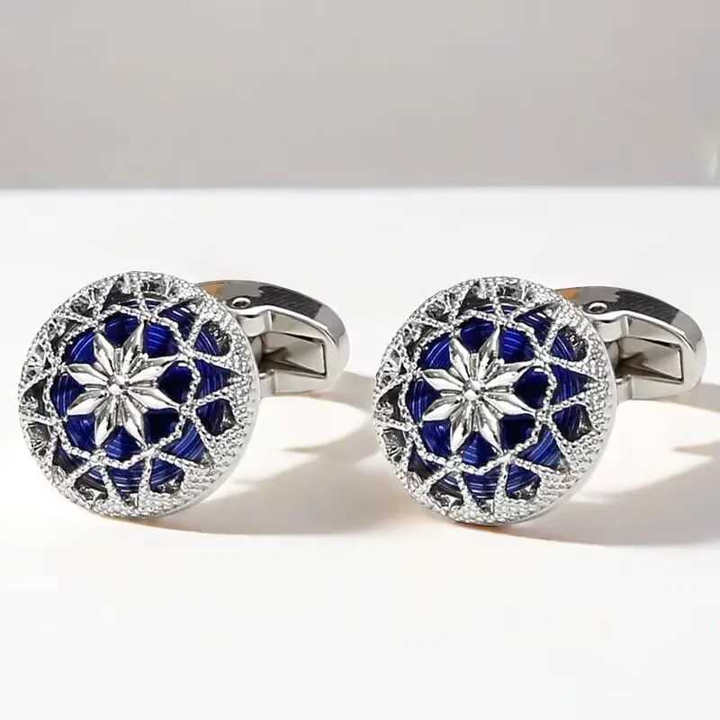 2024 New Kawei Craft Hollow Cufflinks Agate Retro Cufflinks Groom Jewelry Gift ButtonsT250412