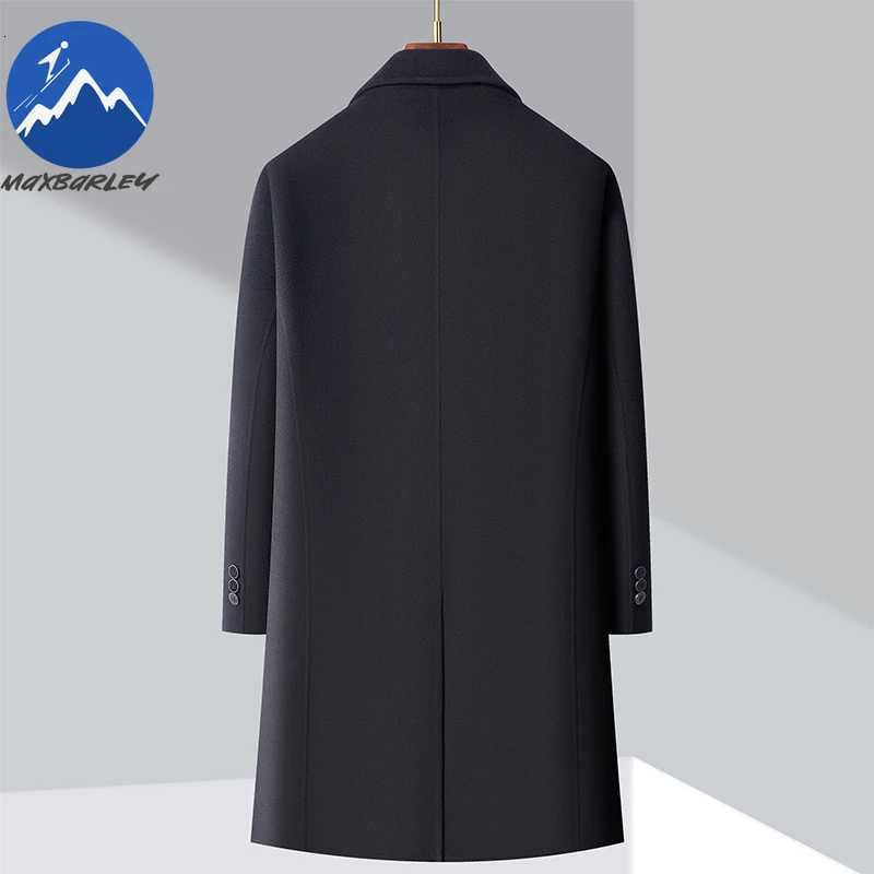 Maxbarley Wool Coat Men Winter Long Warm Black Loose Casual Wool Blends Overcoat Man Luxury Designer Woolen Trench Korean Trendy K251111