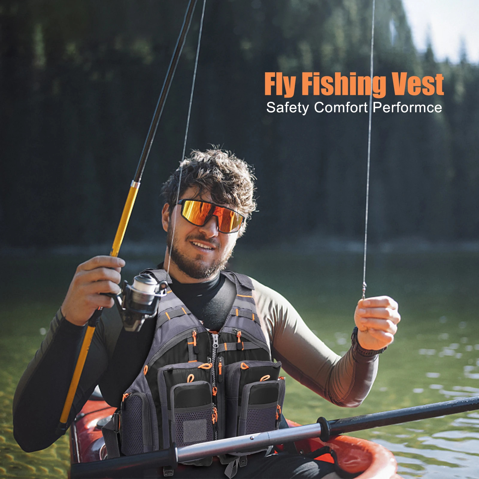 Lixada Outdoor Fishing Vest Sailing Life Jacket Vest EPE foam Floating Kayak Sport Safety Jacket Swimming Pesca All for Fishing 250411